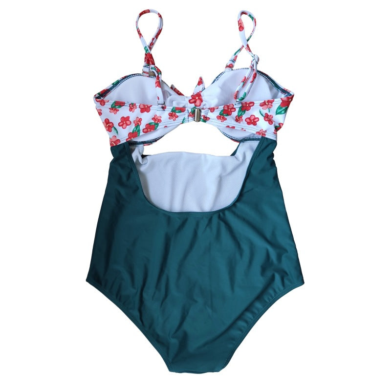 Sexy Swimwear High Waist One-Piece Multicolor Printed Maternity Swimwear