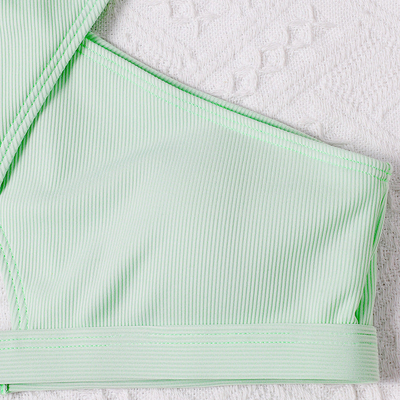 Ladies Swimwear Split Swimwear Solid Color Cross