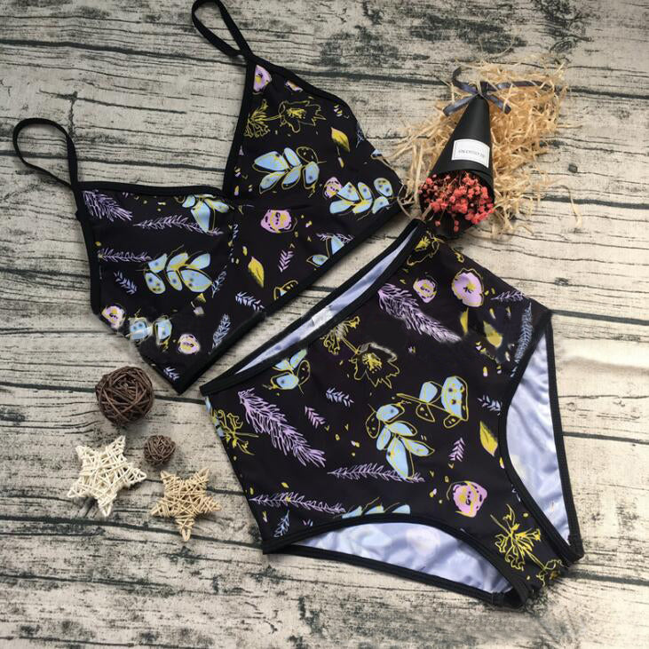 New Print Swimwear Bikini Split High Waist Women Sexy Bikini