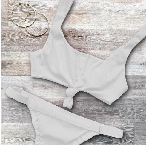 Solid color  back women's swimwear