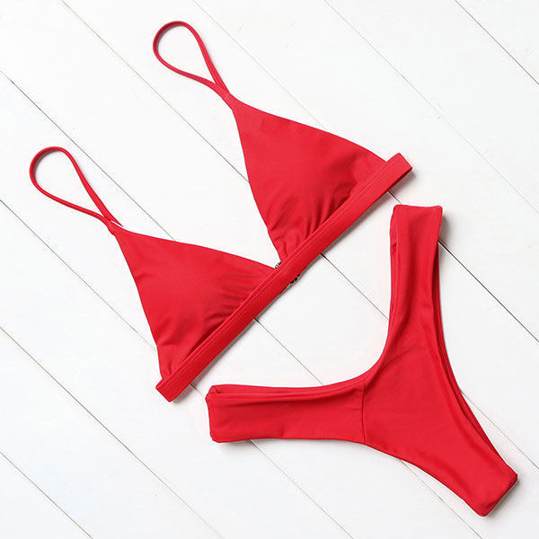 Sexy Bikini Swimsuit Swimwear Women Bikini Push Up Red
