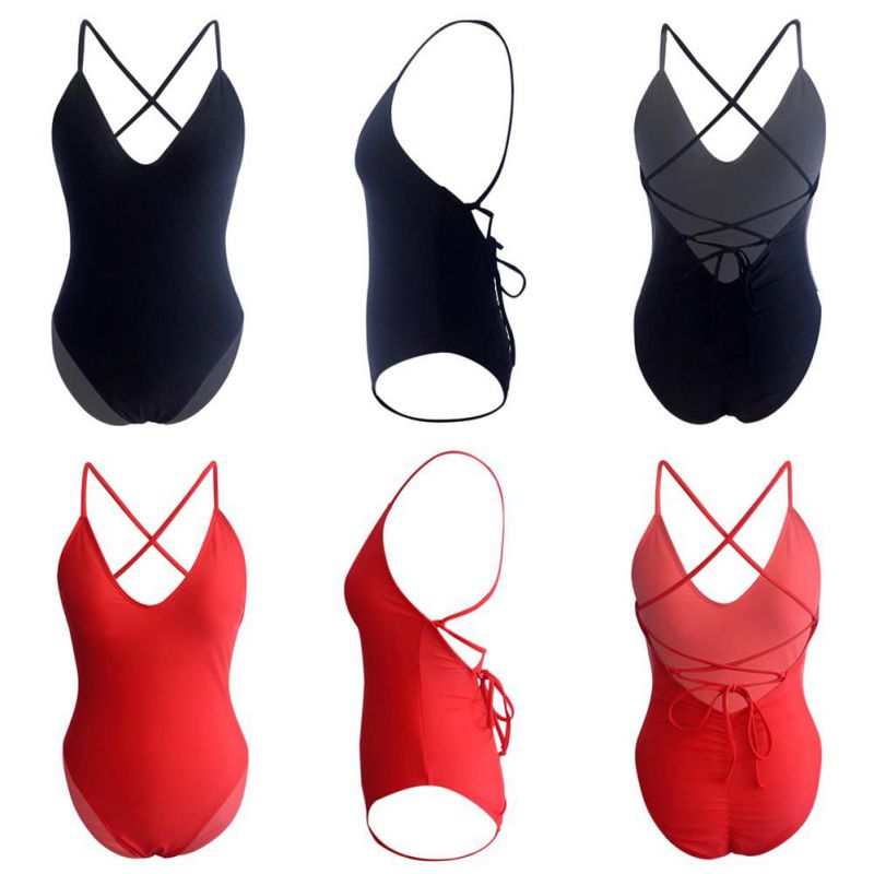 New Solid Color Siamese Swimwear Women Sexy Bikini Multicolor Swimwear