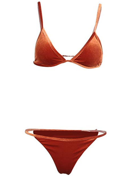 Swimsuit bikini velvet double-sided ladies swimwear