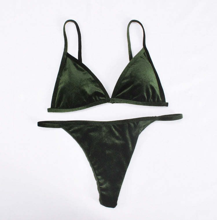 Swimsuit bikini velvet double-sided ladies swimwear