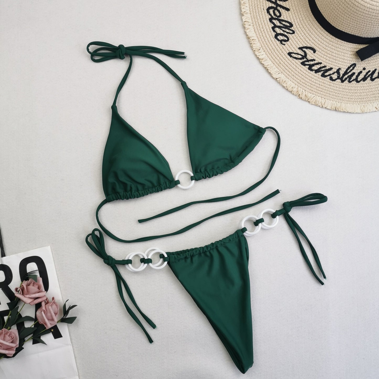 New Swimwear Women's Backless Strap Split Triangle