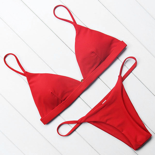 Sexy Bikini Swimsuit Swimwear Women Bikini Push Up Red