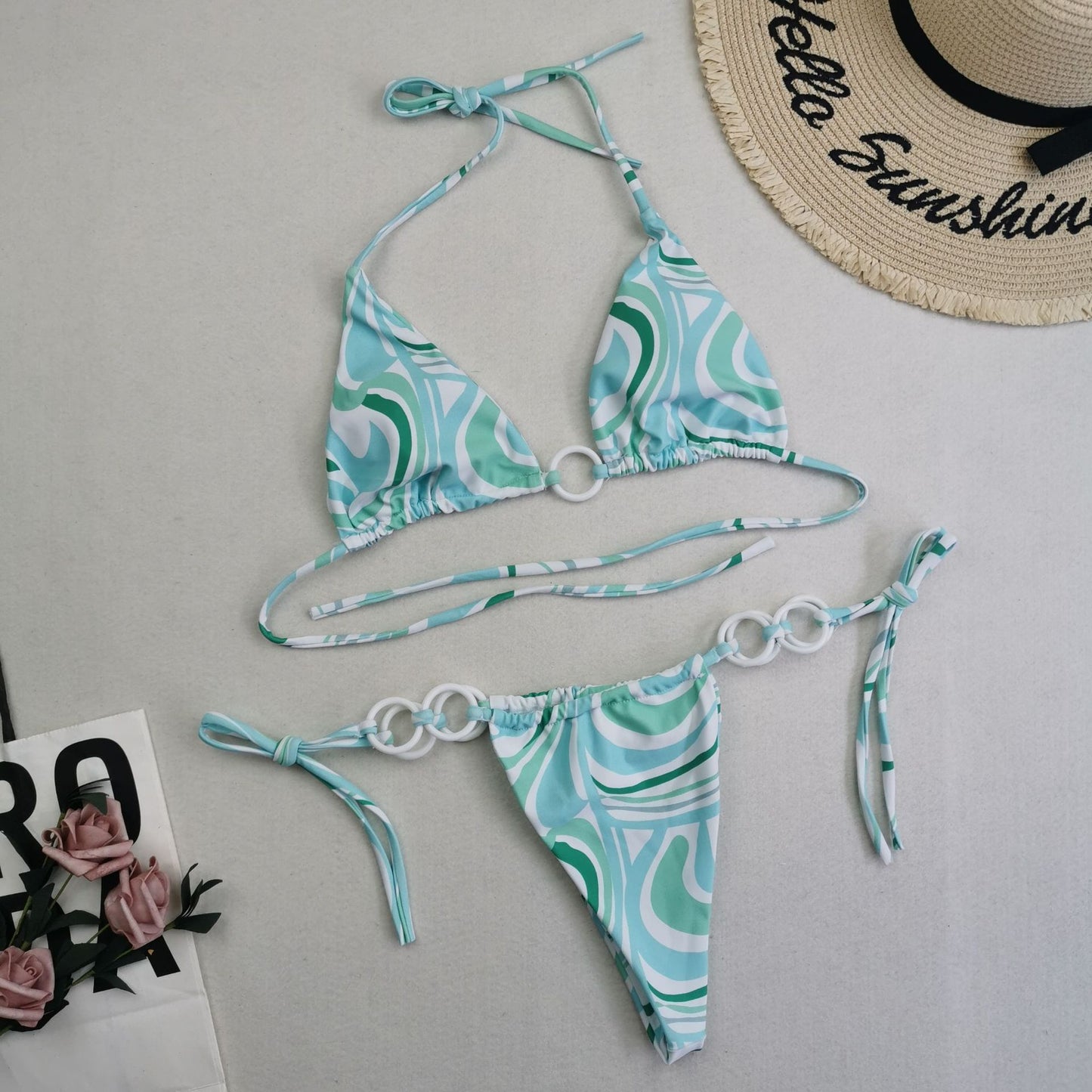 New Swimwear Women's Backless Strap Split Triangle