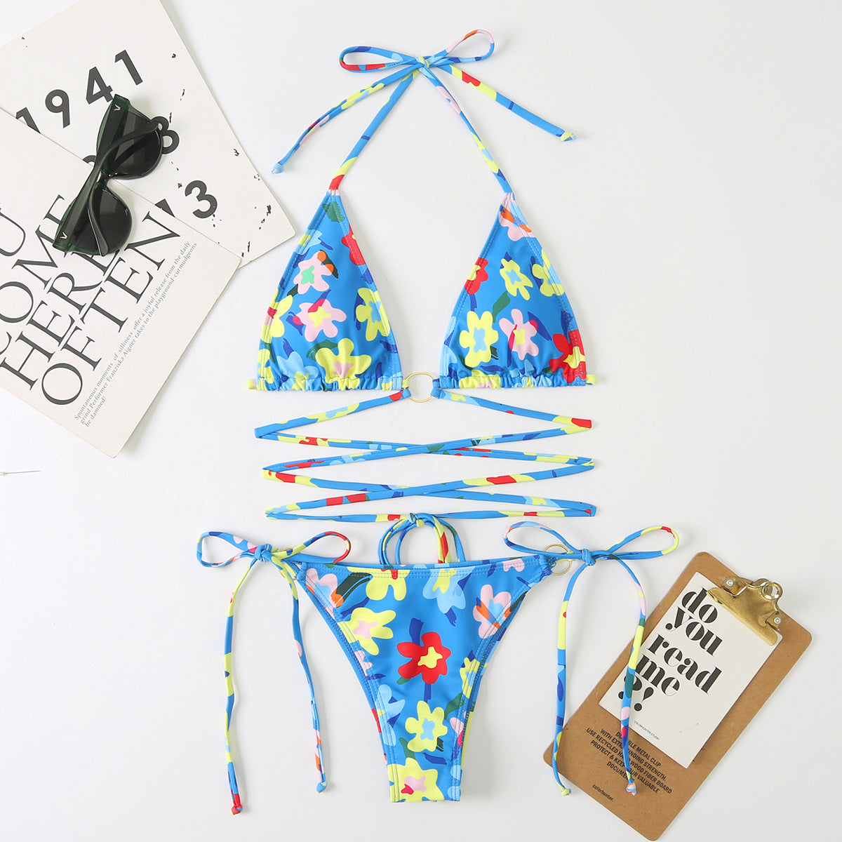 New Swimwear Women's Backless Strap Split Triangle
