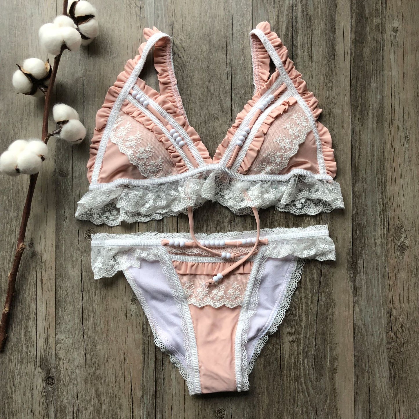 Splice lace female swimsuit Push up swimwear women