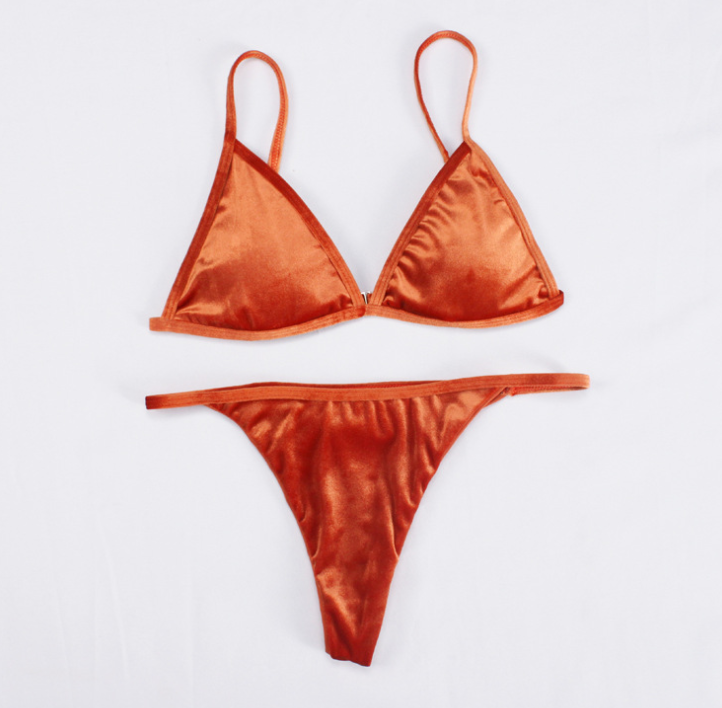Swimsuit bikini velvet double-sided ladies swimwear