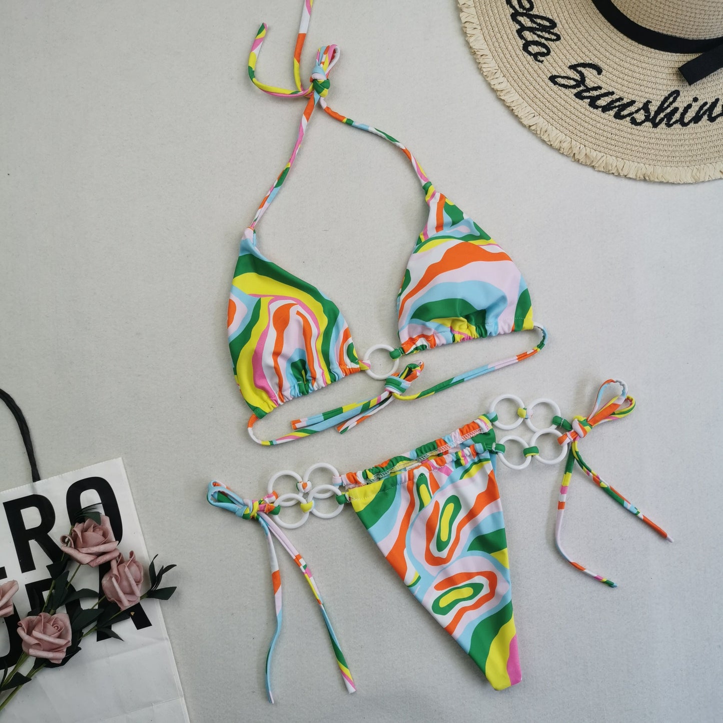 New Swimwear Women's Backless Strap Split Triangle