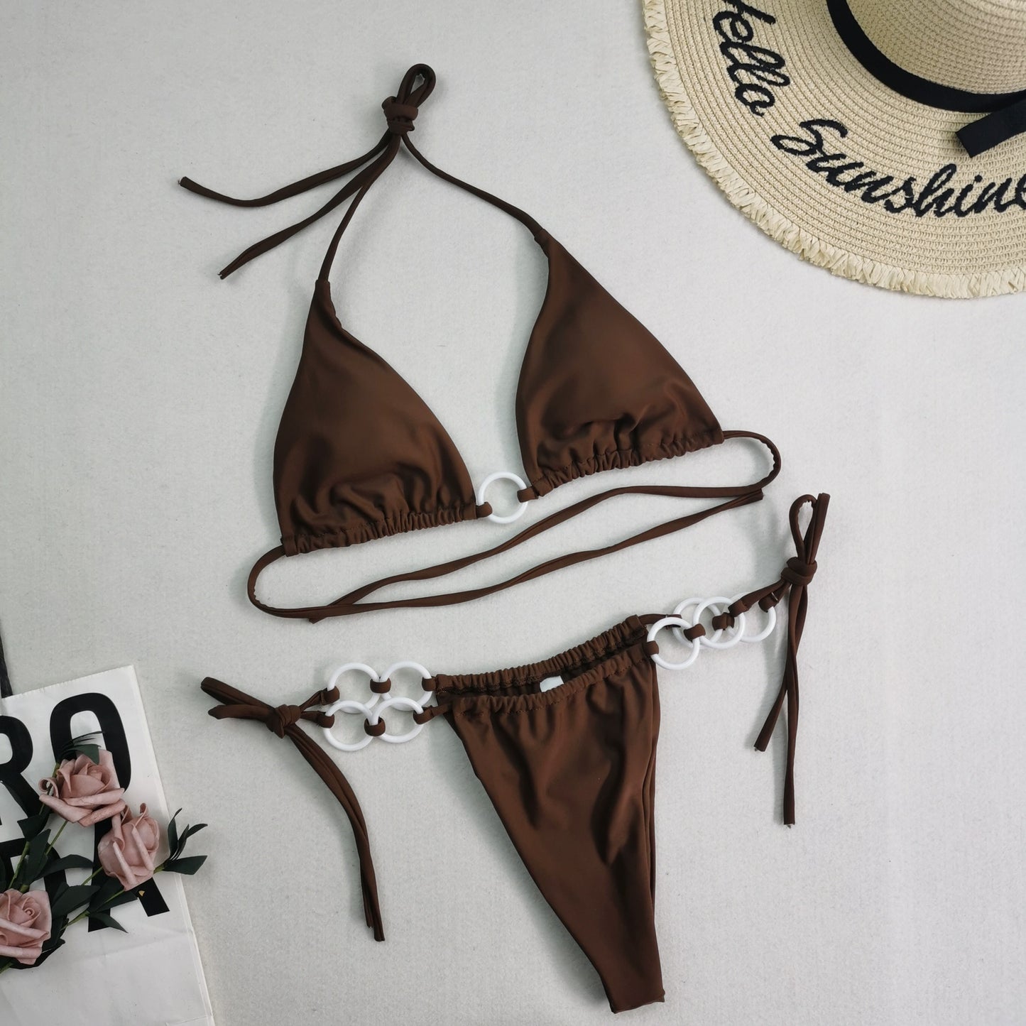 New Swimwear Women's Backless Strap Split Triangle