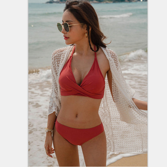 Swimsuit Women Fashion Sexy Slim Slimming Small Breasts Gather Beach Bikini Swimwear