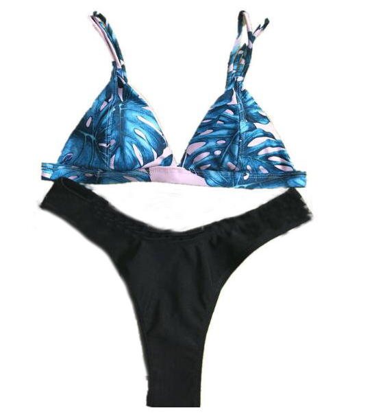 high-forked bikini women's print swimwear