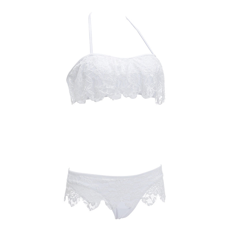 Women's Peony Lace Swimsuit Split Bikini Swimwear