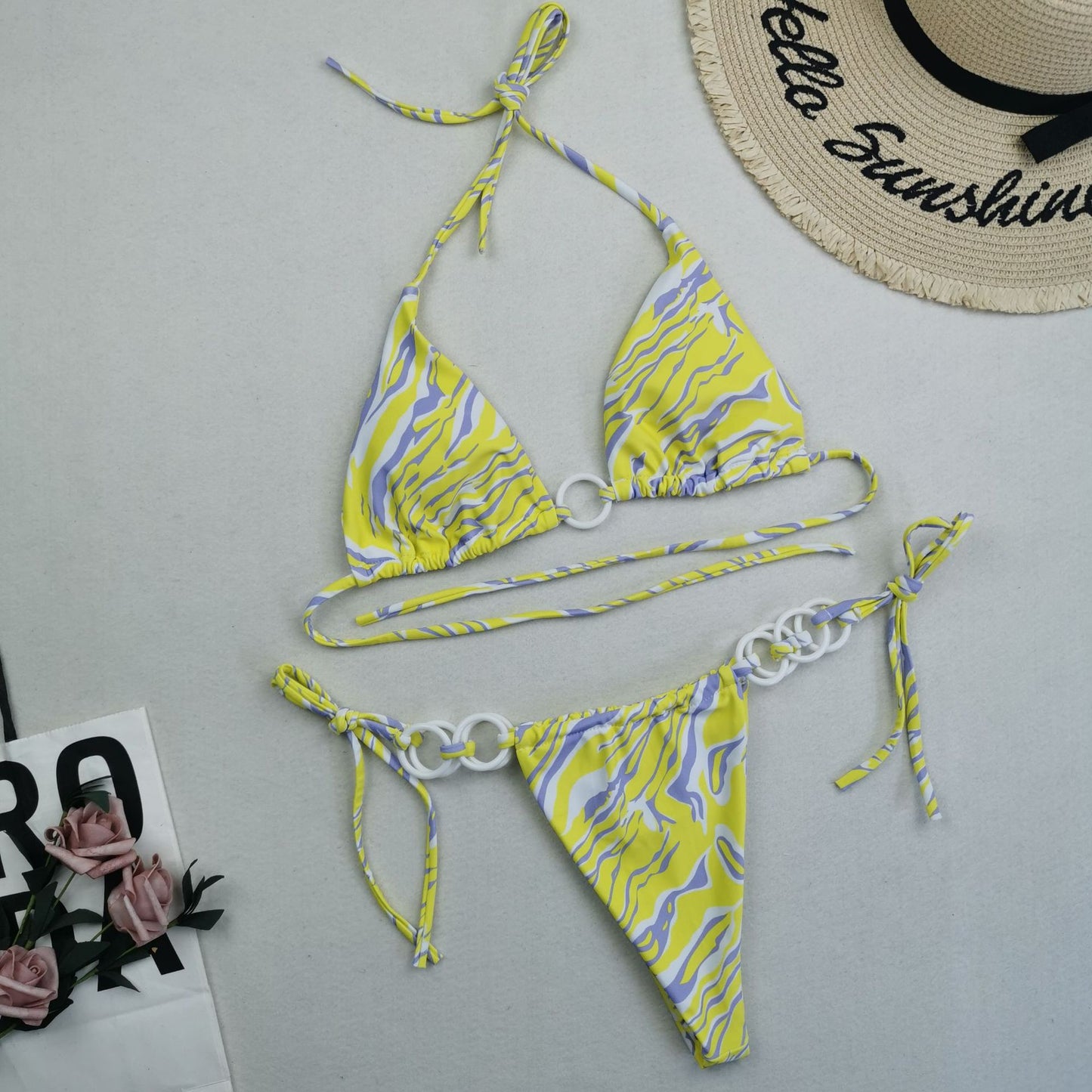 New Swimwear Women's Backless Strap Split Triangle